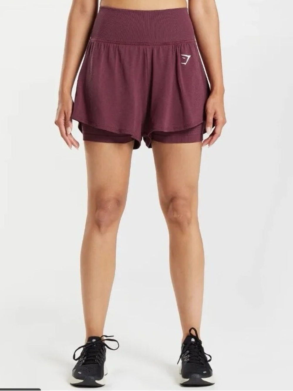 Gymshark Vital Seamless 2.0 2-IN-1 Shorts Baked Maroon Marl Size Medium